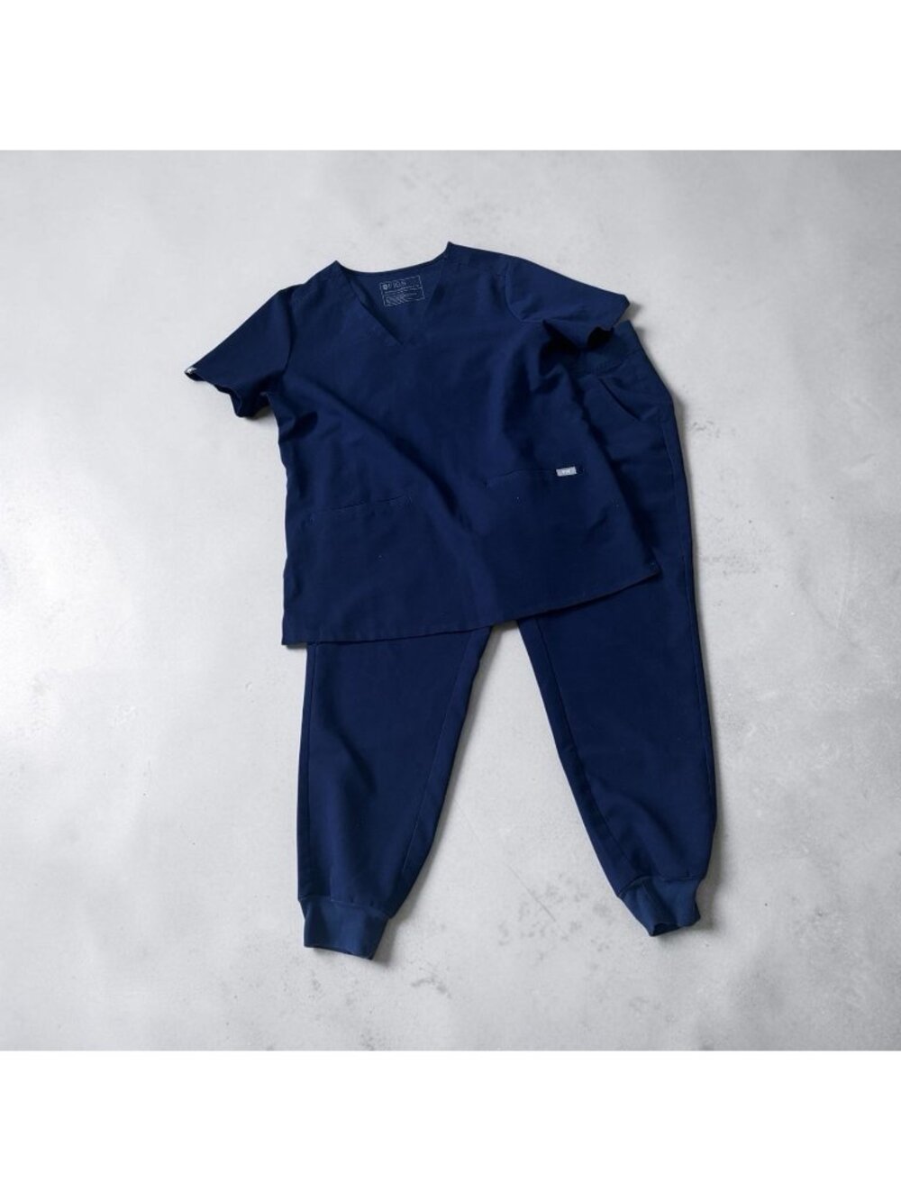 Figs Women’s Medium Large Petite Navy Blue Scrub Set Pants Top